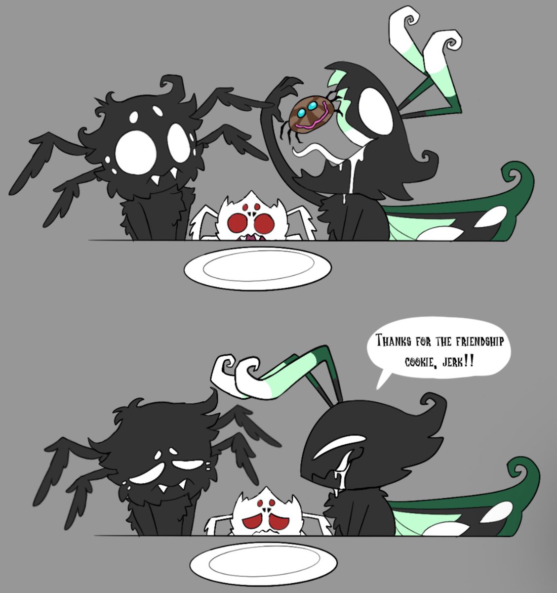 QuaiiboFudgey's tweet image. I forgot to post this

Webber is supposed to have his spider friend who was meant to eat the cookie beat the butfferlu shit thing up but I got lazy to draw it