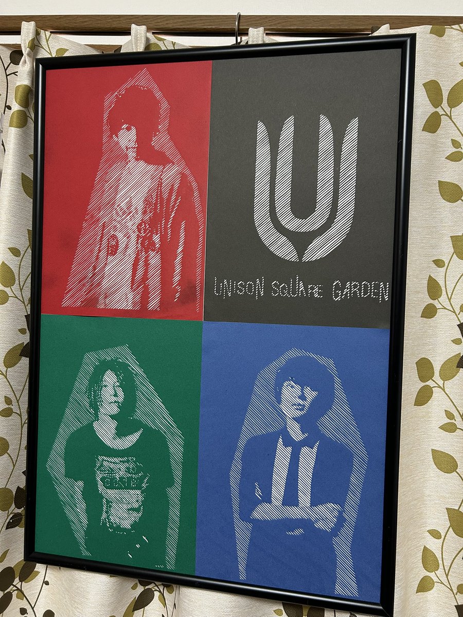 自分用ユニゾン切り絵を糊で定着+アクリルなし 写真を撮っても反射