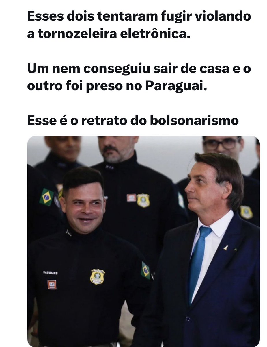 PAULONEY2's tweet image. 🚨@nikolas_dm  não vai fazer vídeo de fundo preto sobre a trama golpista dos fugitivos? Sugestão:  As aventuras dos justiceiros da tornozeleira. Um ficou em casa, o outro tentou virar cidadão do Mercosul. O método do Bolsonarismo: planejar uma fuga... para a cadeia.
