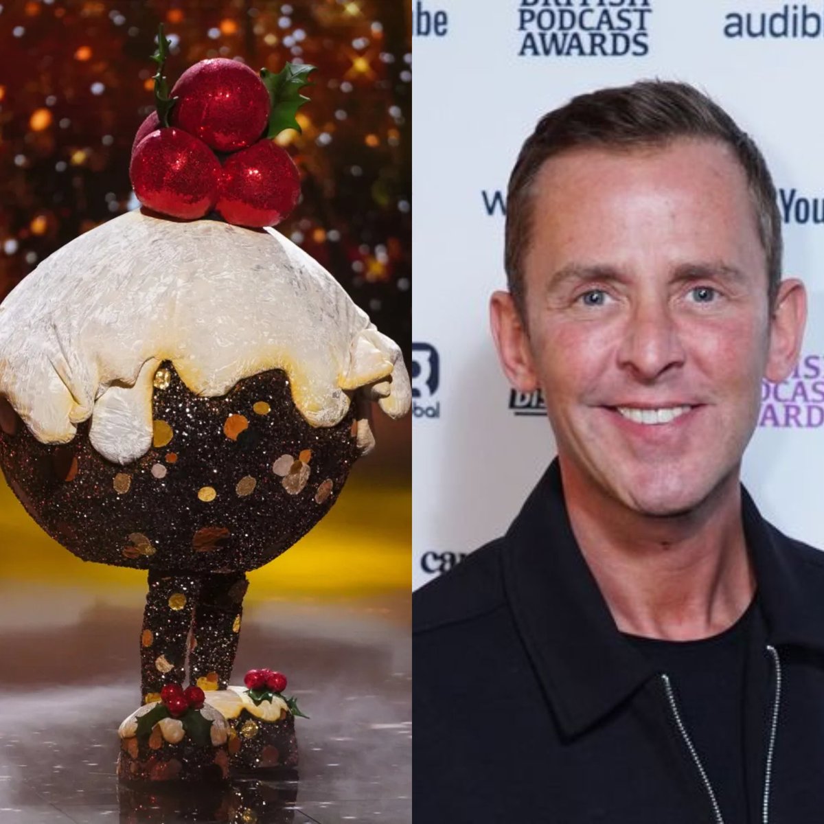 In 2nd place on The Masked Singer UK Christmas special was Figgy Pudding which was revealed as Scott Mills

<a href="/MaskedSingerUK/">#MaskedSingerUK</a> <a href="/scott_mills/">Scott Mills</a> 

#maskedsingeruk #scottmills