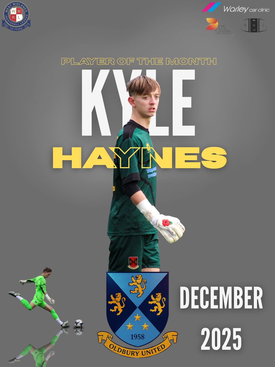 HortonLee44833's tweet photo. DECEMBERS PLAYER OF THE MONTH @OldburyUtd_FC goes to Kyle Haynes.

Not a single goal conceded in December and called up to represent England 🏴󠁧󠁢󠁥󠁮󠁧󠁿 at schoolboy level. At 17 this lad is an incredible talent with an even better attitude to the game. 

Keep working hard mate 💙🤝 https://t.co/XbeWAoRg8w
