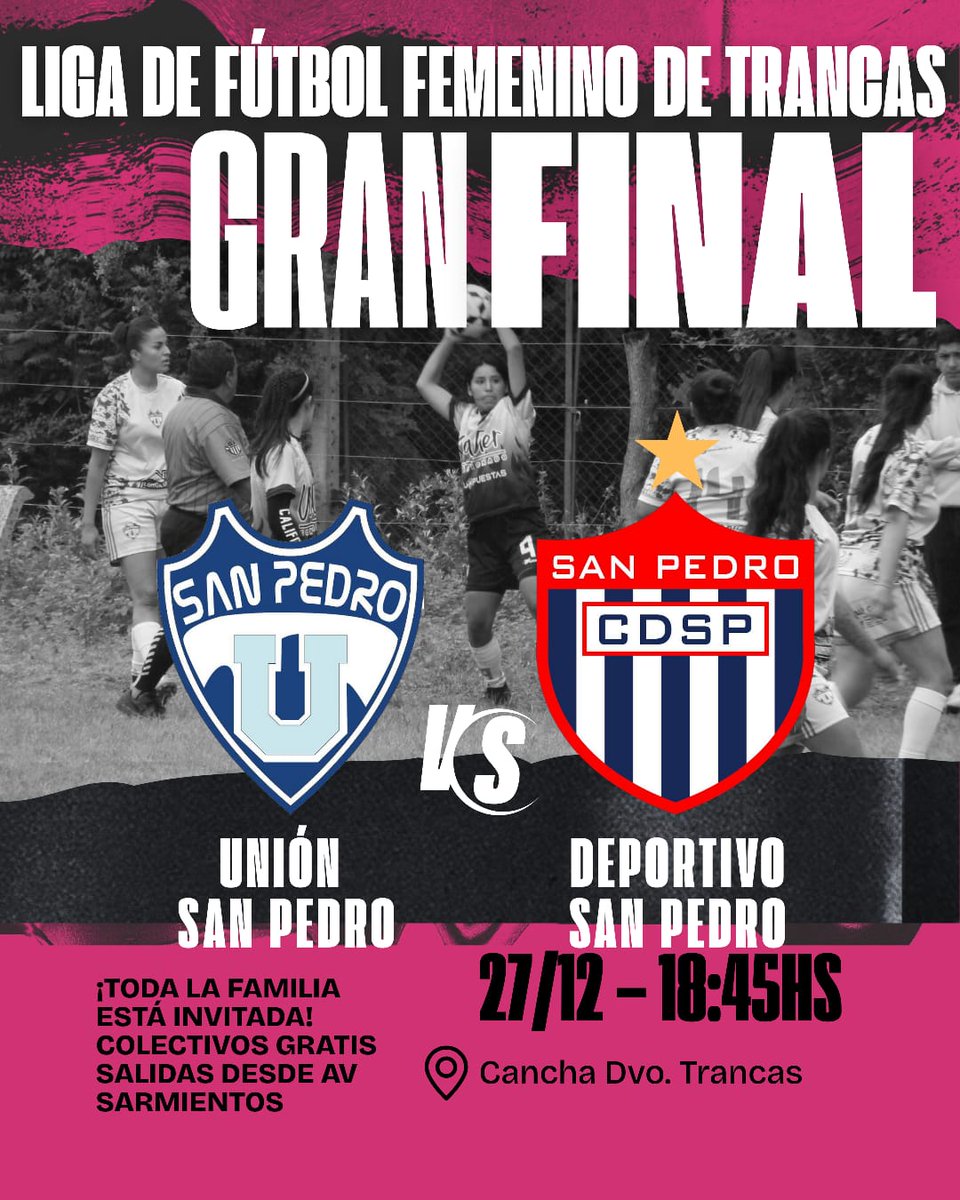 nahuel_tec's tweet photo. 🔥⚽ GRAN FINAL – FÚTBOL FEMENINO 🔵⚪🔴
Este gran día, el fútbol femenino de nuestra localidad vive una jornada histórica 💙
👉 Unión San Pedro vs Las Guerreras del Deportivo San Pedro
Dos equipos de San Pedro, una final, una copa que se queda en casa 🏆. https://t.co/UrAqgmnopr