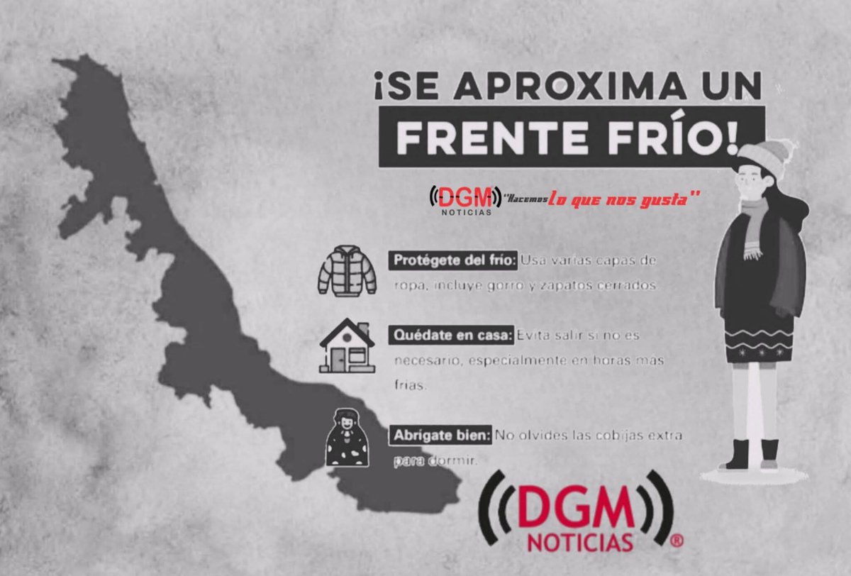 DGMNOTICIAS's tweet photo. #Otro #PonteAtento 
A partir del lunes se prevé la llegada de un nuevo frente frío (probable Núm. 25) 

Únete al canal de DGM Noticias en WhatsApp haciendo clic aquí ( https://t.co/Cib1uMGu6U ) y recibe la información más relevante y de última hora.

#DGMNOTICIAS https://t.co/IVkwTgSisF