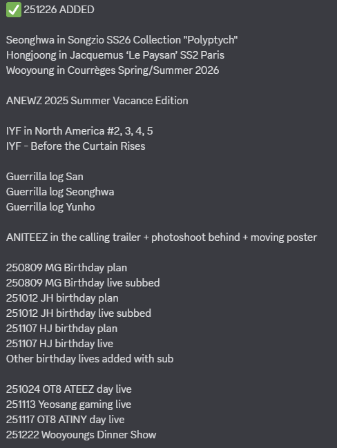 ATEEZ Content Masterlist tweet media