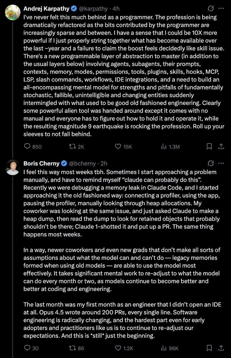 Karpathy and Boris thread