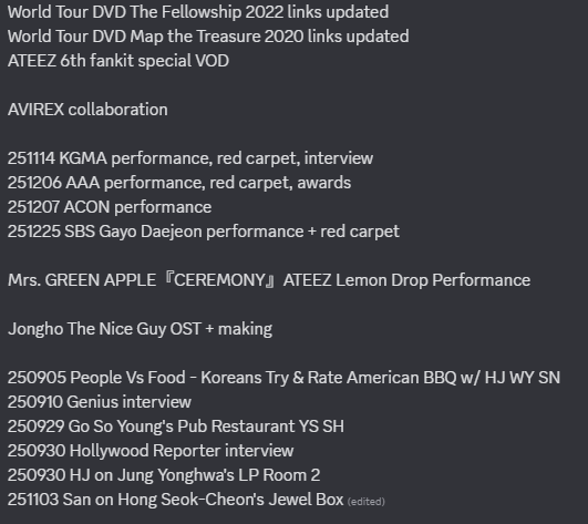ATEEZ Content Masterlist tweet media