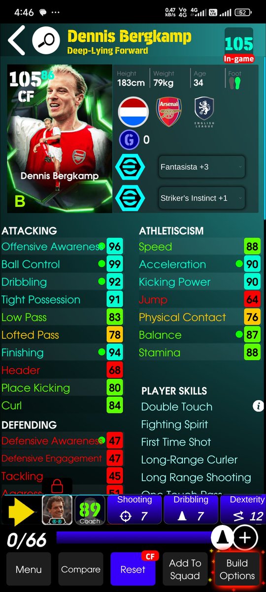 edeaerick's tweet photo. @efootballTribe @play_eFootball Bergkamp with 34 levels (the same number of levels as the latest card). https://t.co/MRNGcCSmCk