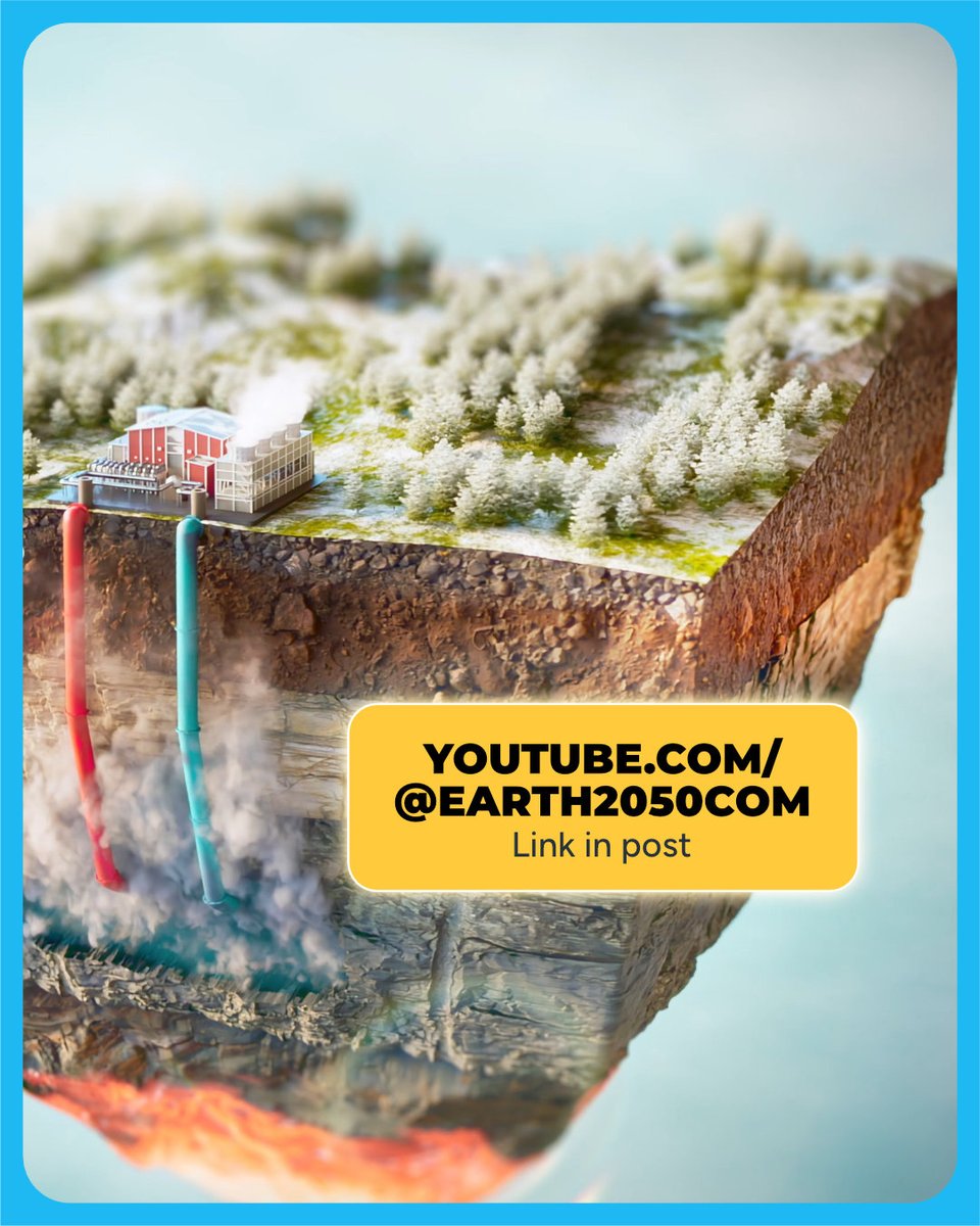 Earth2050com's tweet photo. Humans have used Earth’s heat for thousands of years – mostly for hot baths. But could geothermal power be the secret to almost limitless clean energy?
Watch our video to find out: https://t.co/8Tm4Y92h2n
#Earth2050 #ClimateSolutions #GeothermalEnergy https://t.co/QYG7ybtpzi