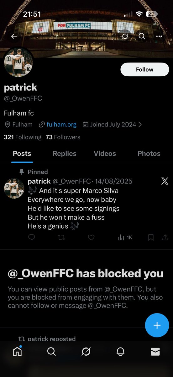 JackParker74's tweet photo. @MJ_Smithy @WhiteNoise1879 @DanP1879 @FulhamFC Got done by the same fella for Brighton away. He was under a different name and profile picture at the time. Scumbag https://t.co/kGlqLO6Peh