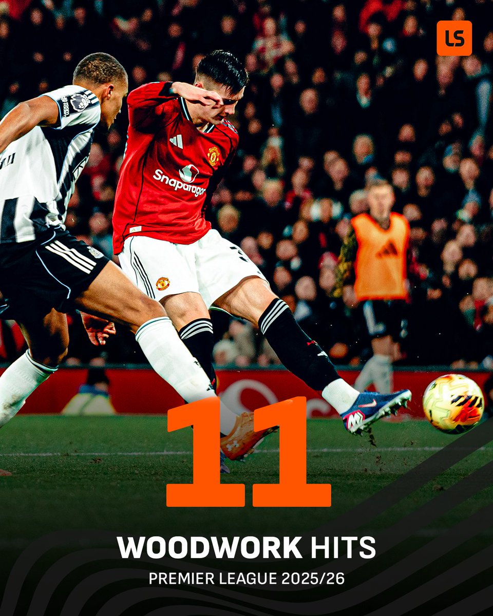 livescore's tweet image. Man United have struck the woodwork more than any other Premier League team 😩