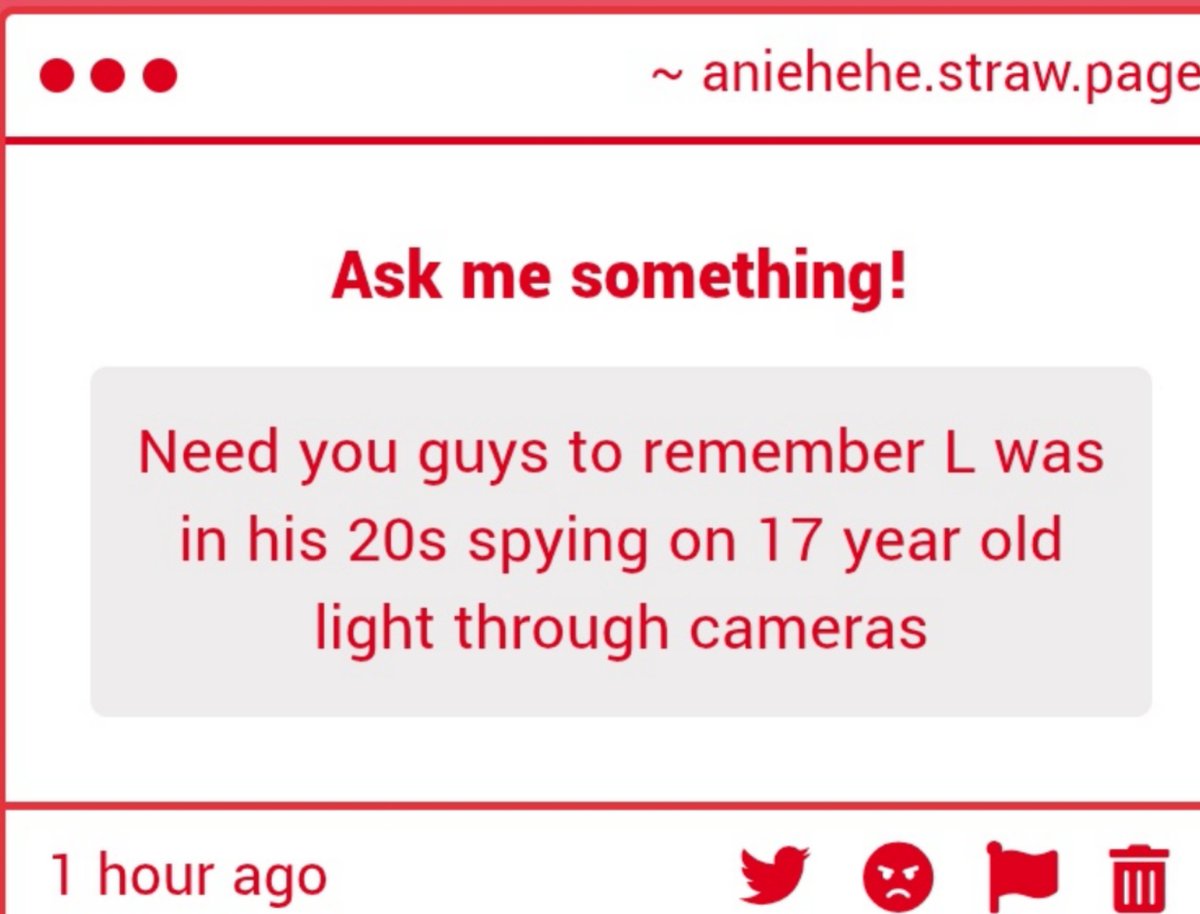 aniversarys's tweet image. and also every single other member of the task force but yes the problem is that light was 17 and not that all of it was a massive human rights violation...