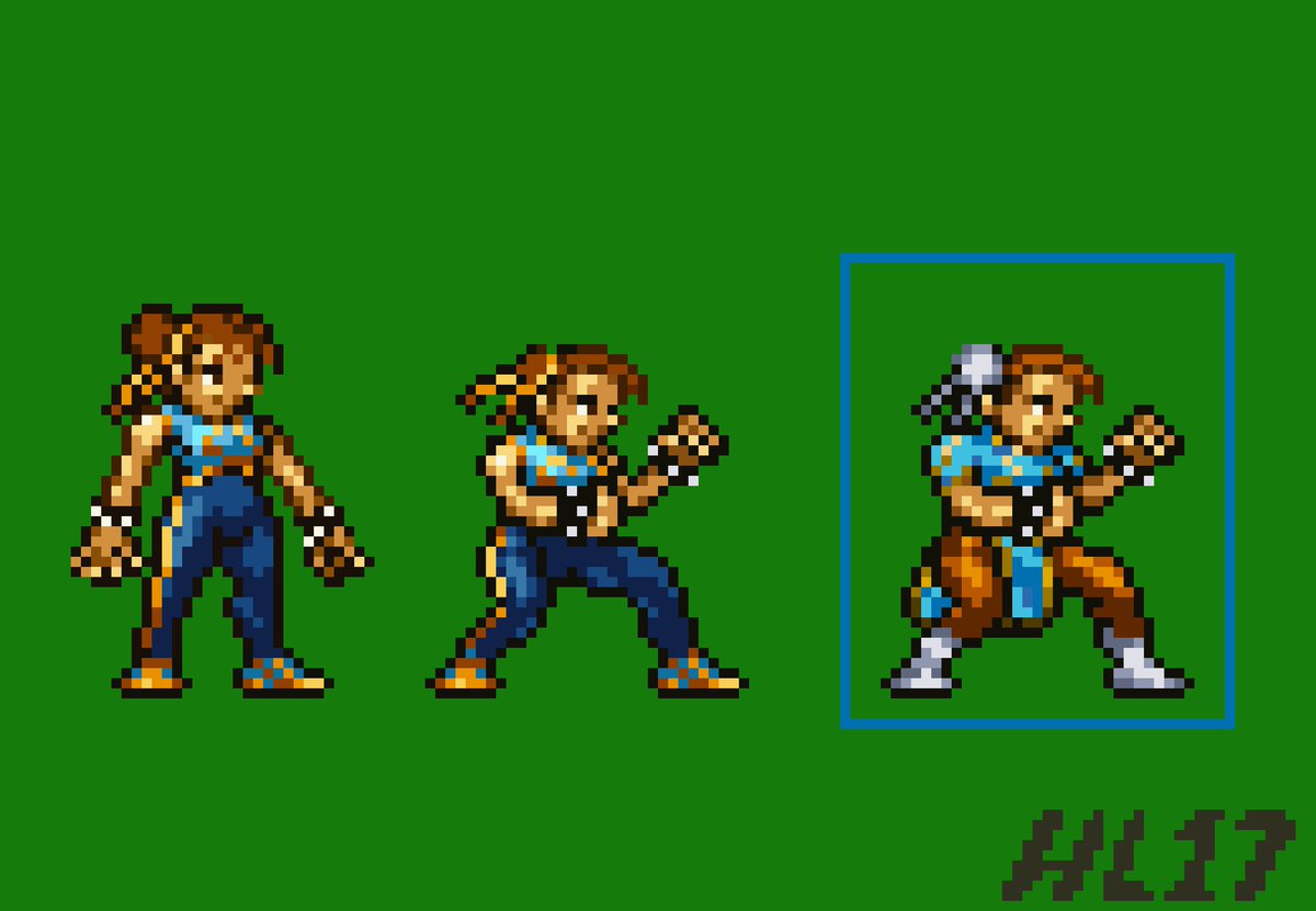 Chun-li de la saga sf alpha estilo metal slug sprite💯🌀
#pixelart #sprite #metalslugSytle #capcom #ChunLi #StreetFighter #HL17