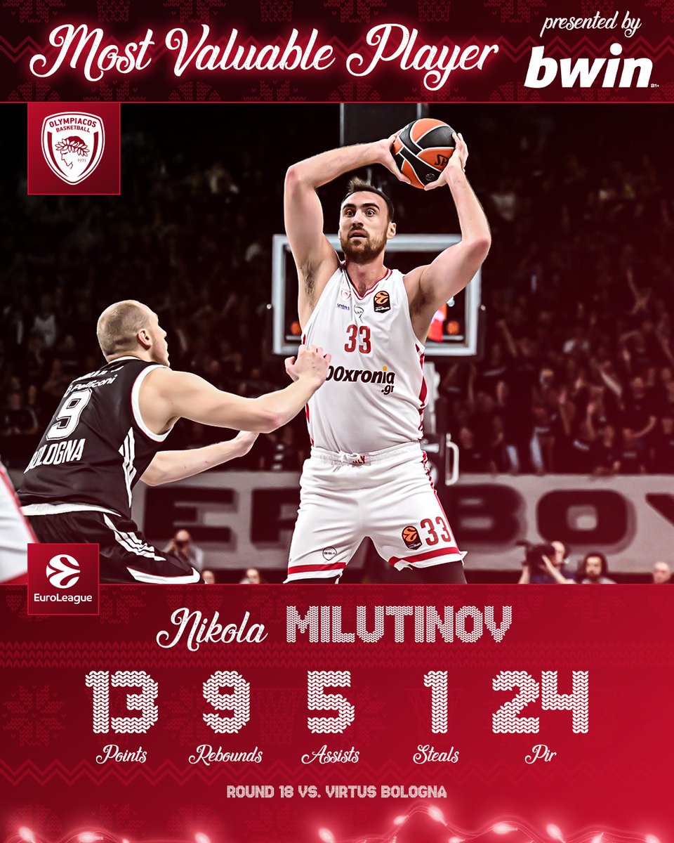 Olympiacos_BC's tweet image. #bwinMVP Nikola Milutinov 🔥| #VIROLY

#OlympiacosBC #WeAreOlympiacos #TogetherWeFight