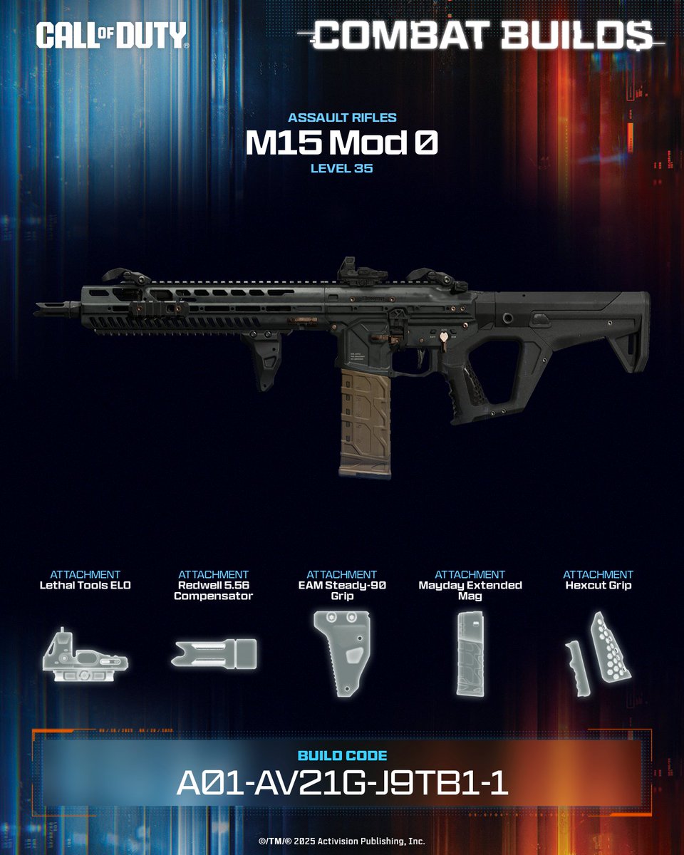 If you like balance in every fight, the M15 Mod 0 delivers. Stable, snappy, and ready for any scenario 😤

💥 Equip this build now ➡️ A01-AV21G-J9TB1-1 #CallOfDuty #CODCombatBuilds