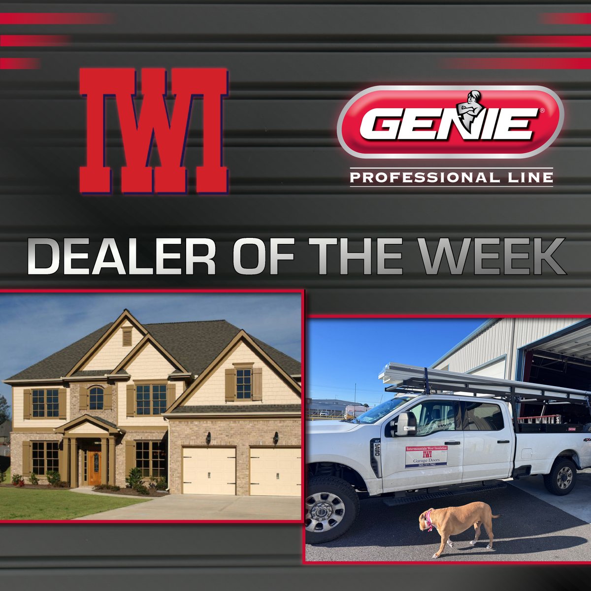Congratulations to this week's #FeatureFriday Dealer, IWI of Pasco WA!
In business for over 30 years, they service garage doors over most of eastern Washington!

Check them out at iwinsulation.com