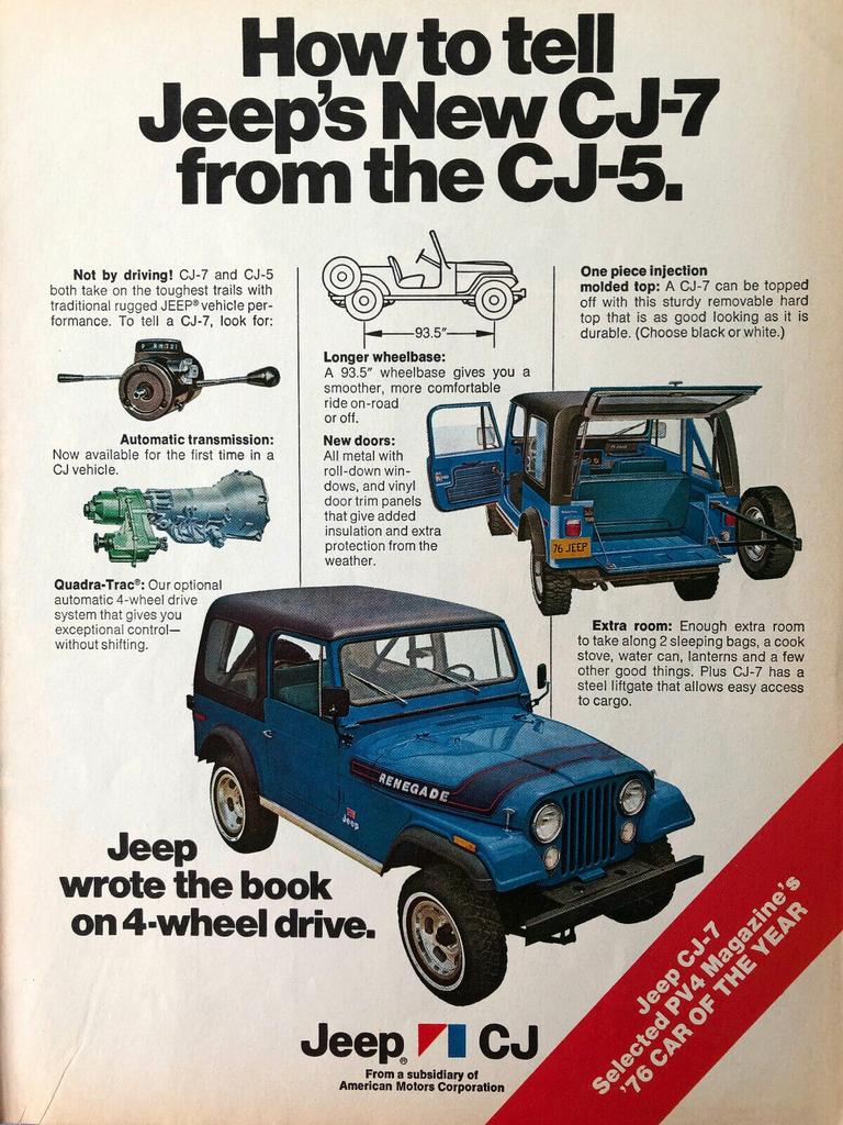 How to tell Jeep's New CJ-7 from the CJ-5! Jeep wrote the book on 4-wheel drive!
..............
#jeep #jeeplife #friday #legendary1941 #AMC