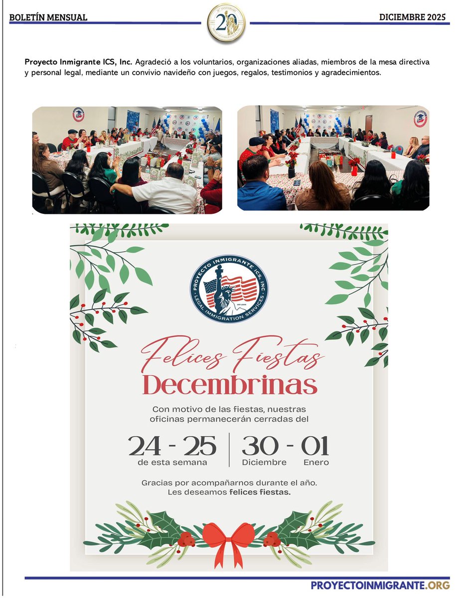 Newsletter Actividades de Fin de Año - mailchi.mp/proyectoinmigr…