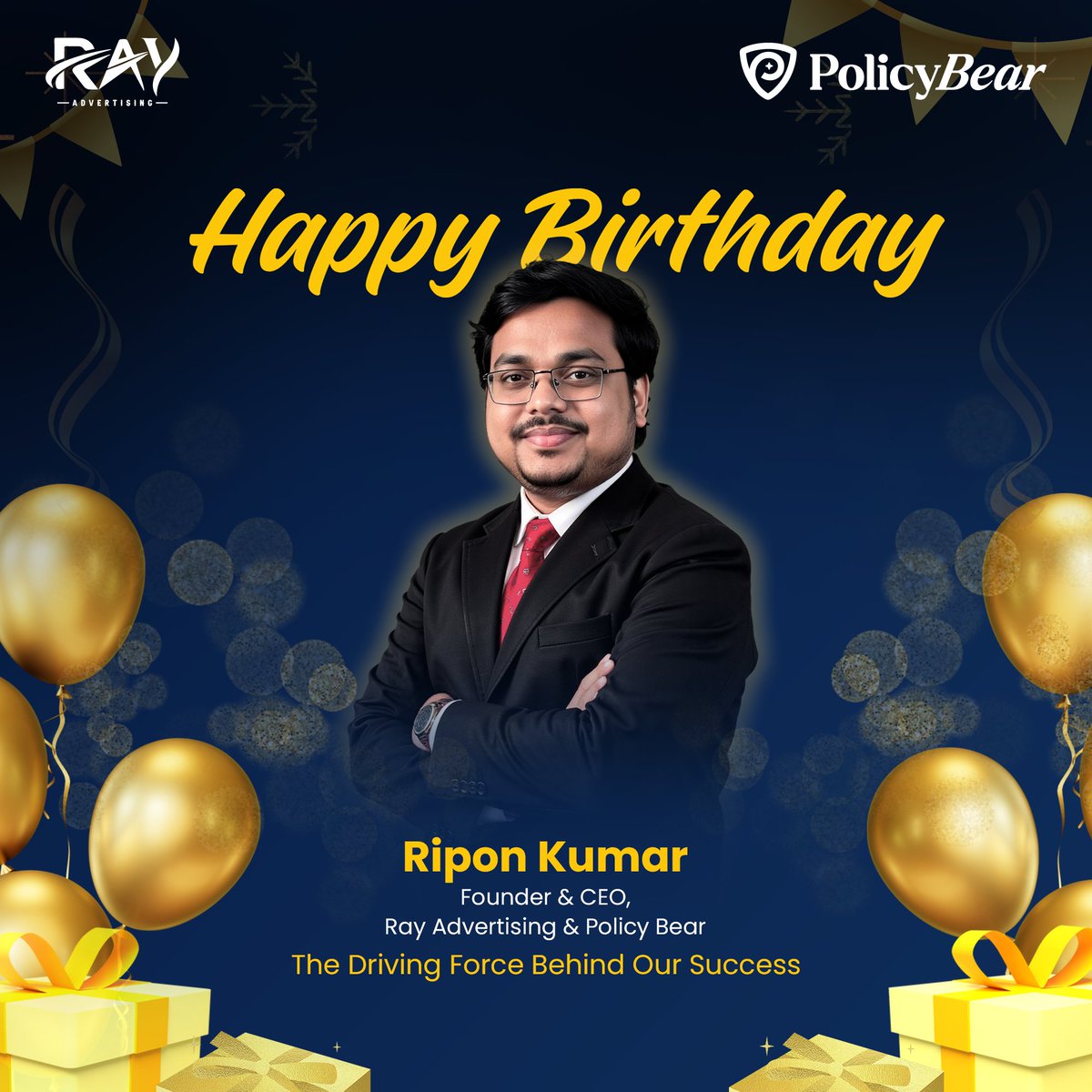 RayAdvertising's tweet image. 🎉 Happy Birthday, Ripon Kumar!

A true driving force who turns ideas into impact. Thank you for inspiring excellence and leading with purpose at Ray Advertising &amp;amp; Policy Bear.

Wishing you a year of success and new achievements! 🏆🚀

#HappyBirthday #RiponKumar #RayAdvertising
