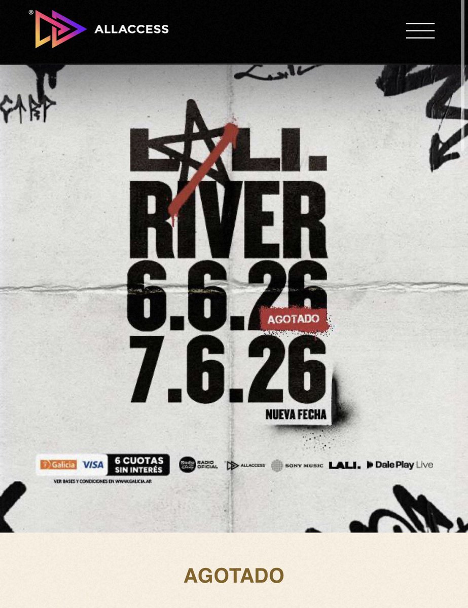 divaesposs's tweet photo. en solo 8 horas lali agotó dos river !! https://t.co/JvIsFDFzcD