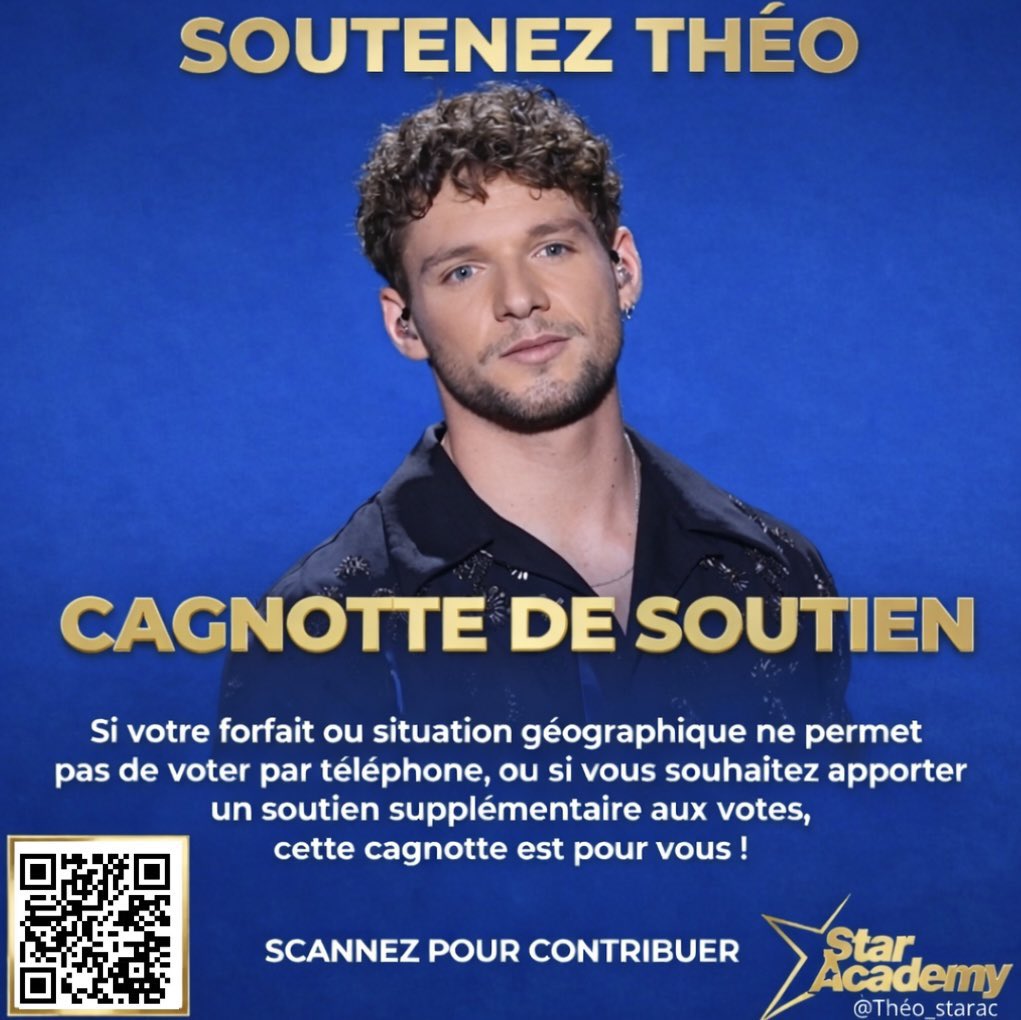anaxtorres94's tweet photo. 🚨 Samedi, Théo est en danger. 🚨

📱 Votez massivement au 71500 dès l’annonce.
💶 Impossible de voter ? Participez à la cagnotte (1 €, 3 €, 10 € ou plus).

✨ Chaque vote compte. Chaque geste peut le sauver.

🔗 de la cagnotte :

https://t.co/yUUIlUmMEg

#StarAcademyLeLive https://t.co/qf3F6jKRFw
