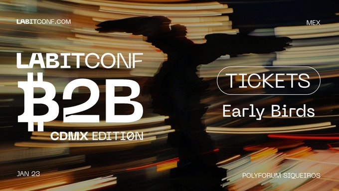 MatheyBTC's tweet photo. 🚀¡Nos vamos a México! 🇲🇽
-> #LABITCONF ₿2B -> Edición '26 en CDMX
📌23 de Enero | Polyforum Siqueiros
¿Que estas esperando? 
-> Networking a Full: una jornada completa de charlas, workshops, encuentros , experiencias diseñadas para empresas, instituciones, personas que están en el camino de #Bitcoin.
📝 ¿Qué vas a vivir?
->  3 stages, incluido un Exclusive Business Stage 
->  +60 disertantesde todo el mundo
->  +40 charlas + panels de alto nivel 
-> +1.000 asistentes de banca, empresas, fintechs + sector público
-> XX  experiencias que no se pueden explicar ¡Se viven!
👉 Reserva tu Tiket https://t.co/U3YoKMUh5N
@BitcoinAR @labitconf @libdesatoshi
