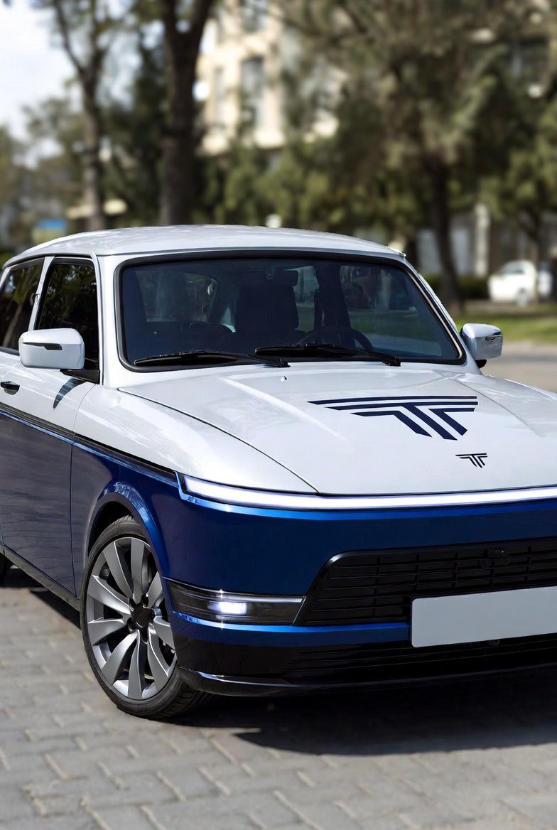 gdrcitizen's tweet photo. Der neue E-Trabant 2.0, entwickelt von Sachsenring Zwickau in Zusammenarbeit mit BYD (China). Die KI-generierten Motorgeräusche eines klassischen Trabant-Zweitakters lassen sich während der Fahrt  per Bluetooth täuschend echt auf extra dafür entwickelte RFT-Pods übertragen. https://t.co/wDAQ1ZwJgr