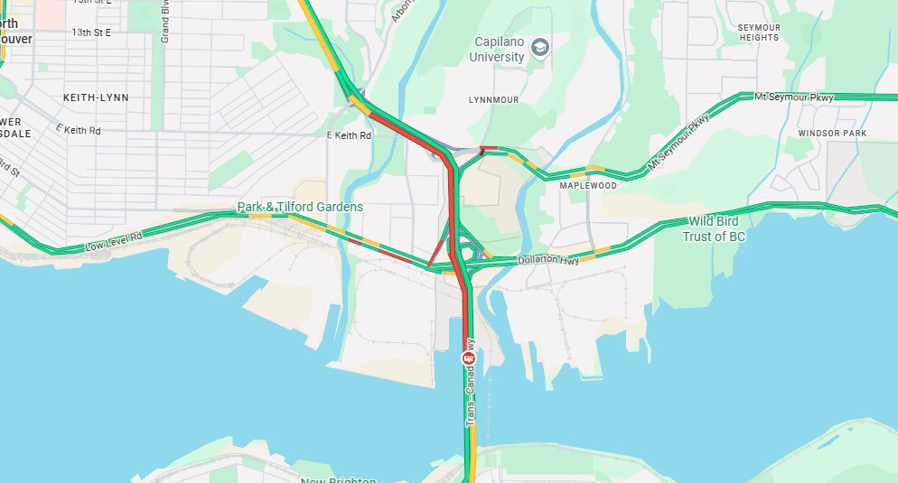 NewsRadioVAN's tweet image. 2:33 #Ironworkers
Stalled vehicle southbound at midspan in the right lane #NorthVan #VancouverBC #BCHwy1 @DriveBC
