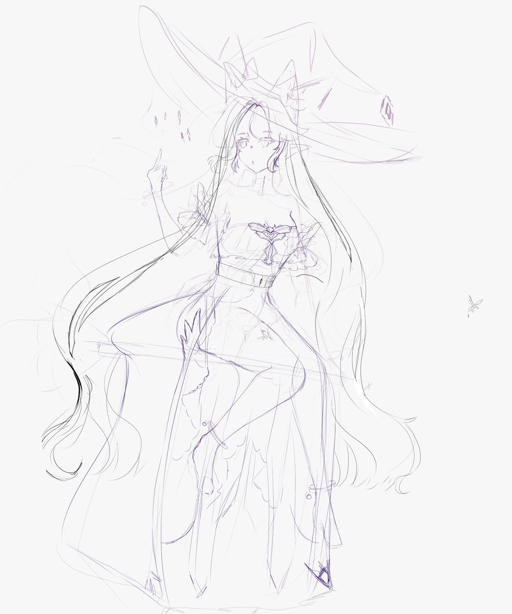 wip! :3 I love drawing my vtuber so much! 

#art #vtuberart