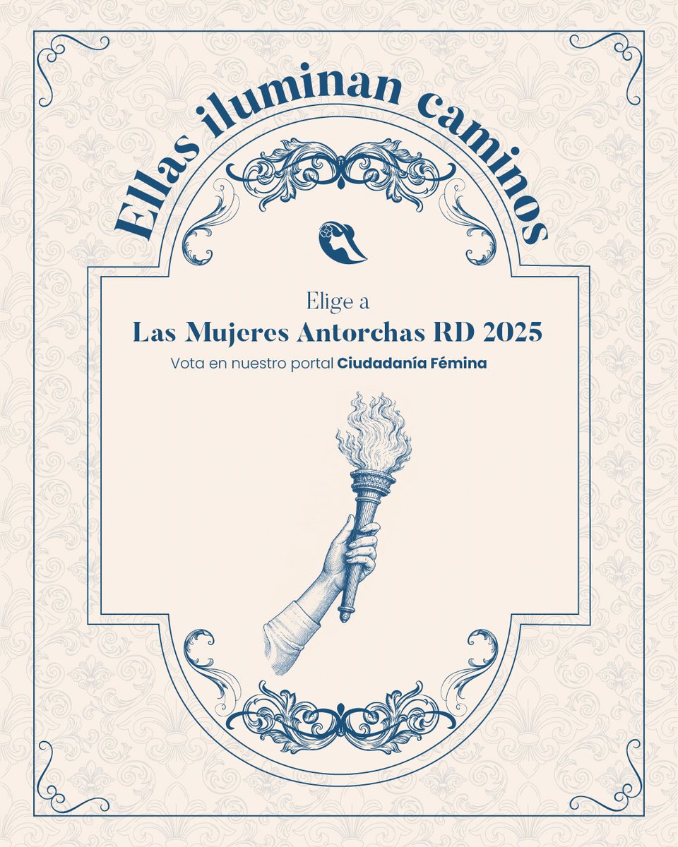 Ellas iluminan caminos ✨ Vota por Las Mujeres Antorcha RD 2025 y sé parte de esta primera edición histórica

ciudadaniafemina.com/las-mujeres-an…

#MujeresAntorcha2025 #CiudadaníaFémina #EllasIluminanCaminos #VotaYa #MujeresReferentes
