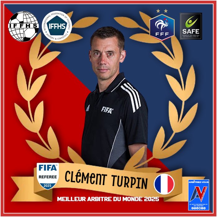 ActuFoot_'s tweet image. 🚨 𝗟𝗘𝗦 𝗗𝗘𝗨𝗫 𝗠𝗘𝗜𝗟𝗟𝗘𝗨𝗥𝗦 𝗔𝗥𝗕𝗜𝗧𝗥𝗘𝗦 𝗜𝗡𝗧𝗘𝗥𝗡𝗔𝗧𝗜𝗢𝗡𝗔𝗨𝗫 𝗗𝗘 𝗟’𝗔𝗡𝗡𝗘́𝗘 𝗦𝗢𝗡𝗧 𝗙𝗥𝗔𝗡𝗖̧𝗔𝗜𝗦 🇫🇷. 👏

🥇 Clément Turpin
🥈 François Letexier

Stéphanie Frappart finit deuxième chez les femmes également. 👏

🗞️ IFFHS