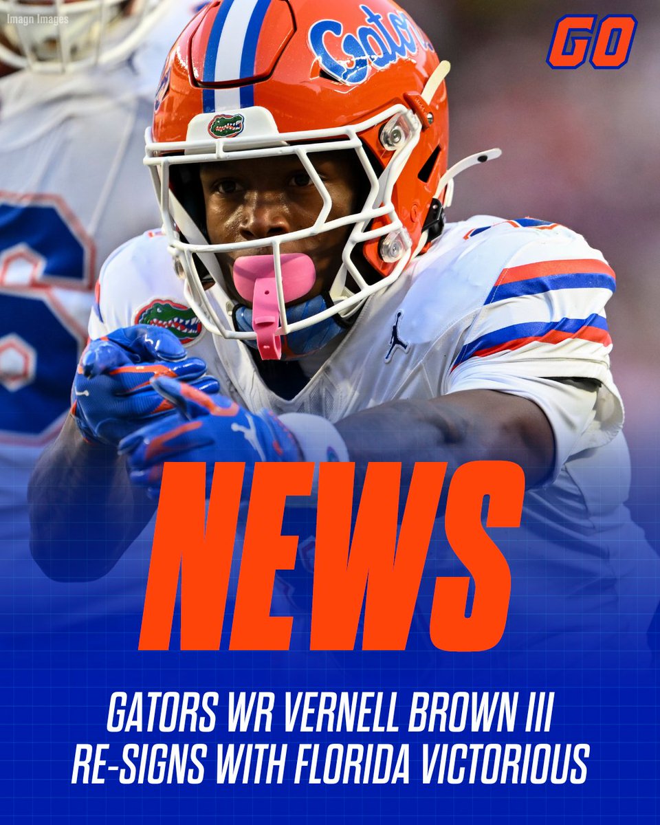 ZachAbolverdi's tweet image. BREAKING: Gators leading WR Vernell Brown III has re-signed with Florida Victorious for 2026. 

This season he was the first freshman in program history to collect three All-SEC honors. 

STORY: on3.com/teams/florida-…
