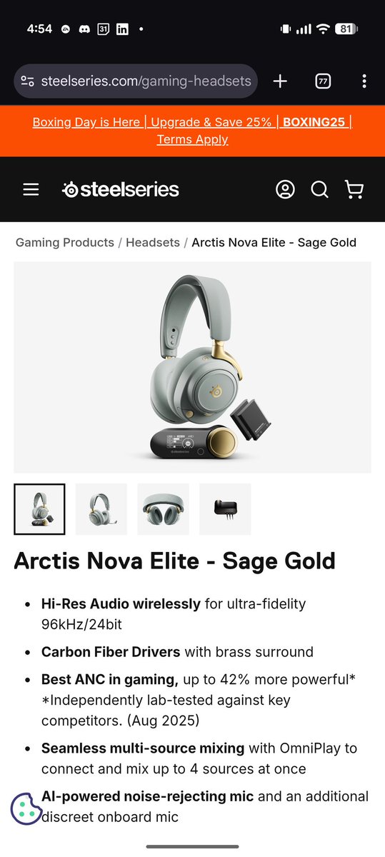 Zologne's tweet photo. @SteelSeries Started with the Siberia V2 and now looking for the best in the business, the Arctic Nova Elite - Sage Gold. 
Looks so great! 🥹
What are the chances of getting this 🫥 https://t.co/RNL3E361Q7