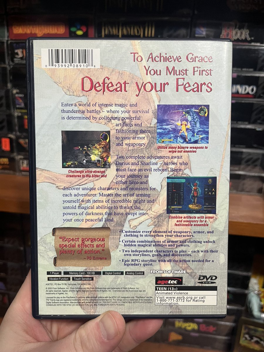 bitsandglory's tweet photo. PS2 was a bit of blind spot for me. Had Xbox and Gamecube before I ever got a PS2, and when I did get it - I mostly played sports games 🤣

Glad to finally get around to some of the non first person FromSoft titles!

#Evergrace #FromSoftware #FromSoft #ps2 #RPG https://t.co/tnChEQMYZ4