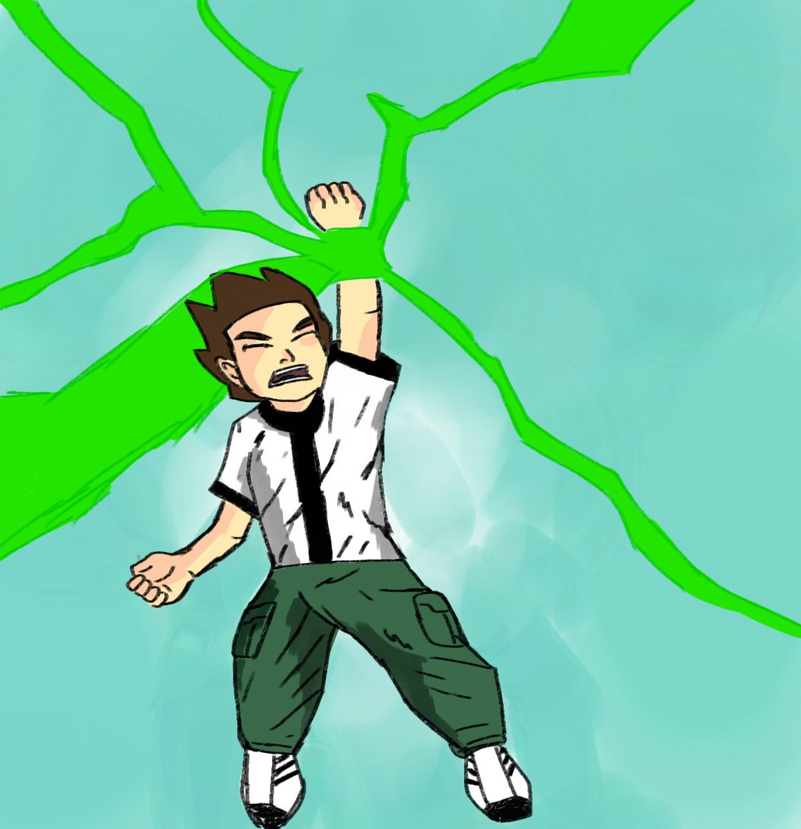 PabloGuerrak's tweet image. Desenho rápido pra comemorar os 20 anos de Ben 10