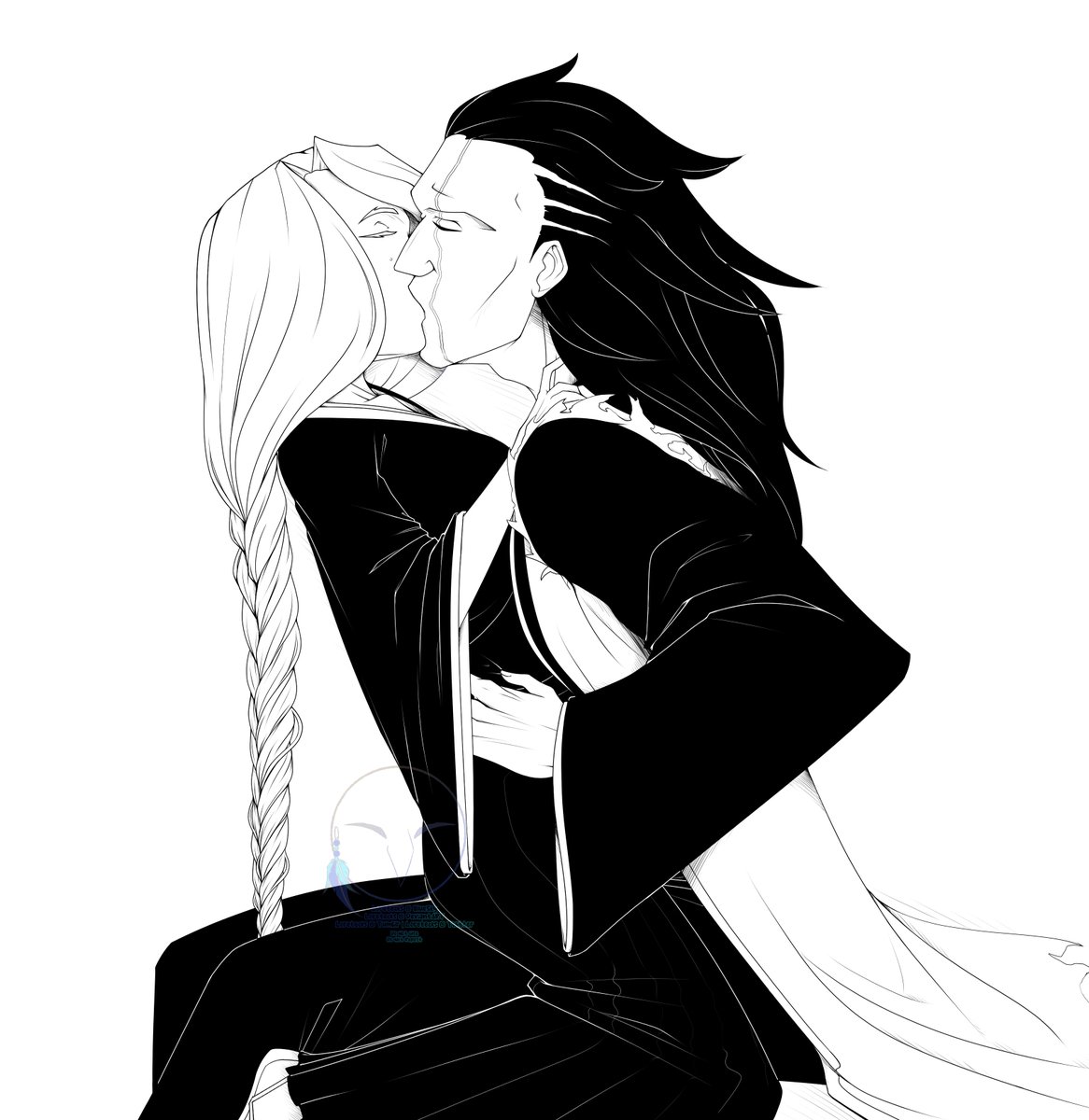 loretecks's tweet image. I've had this sketch sitting around for a year now and finally decided to finish it lmao
I've been back on a Bleach kick, so I wanted to draw Lynnori and Kenpachi together vuv

[ #Bleach | #OCxCanon | #Yumeship | #Kenpachi ]