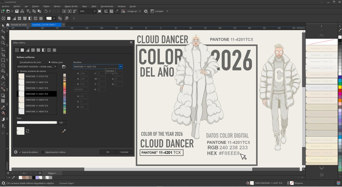 ⬜️Quieres aplicar el color del año 2026, Pantone #CloudDancer en CorelDRAW? 
En este tutorial te explicamos cómo hacerlo > corelclub.org/color-del-2026… 
Recuerda que en #coreldraw puedes utilizar las paletas Pantone en tus diseños sin coste adicional 😉 #pantone2026  #diseñografico