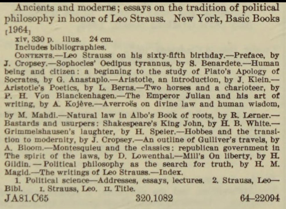 ls_foundation's tweet image. Initial list of planned contributors to Leo Strauss' festschrift. For one reason or another Walter Berns, Cox,   Diamond, Goldwin, Horwitz, Hula, Jaffa, Jonas, Kennington, Löwith, and Weinstein didn't contribute while Anastaplo, Laurence Berns, Blanckenhagen, Gildin   Lerner, and…