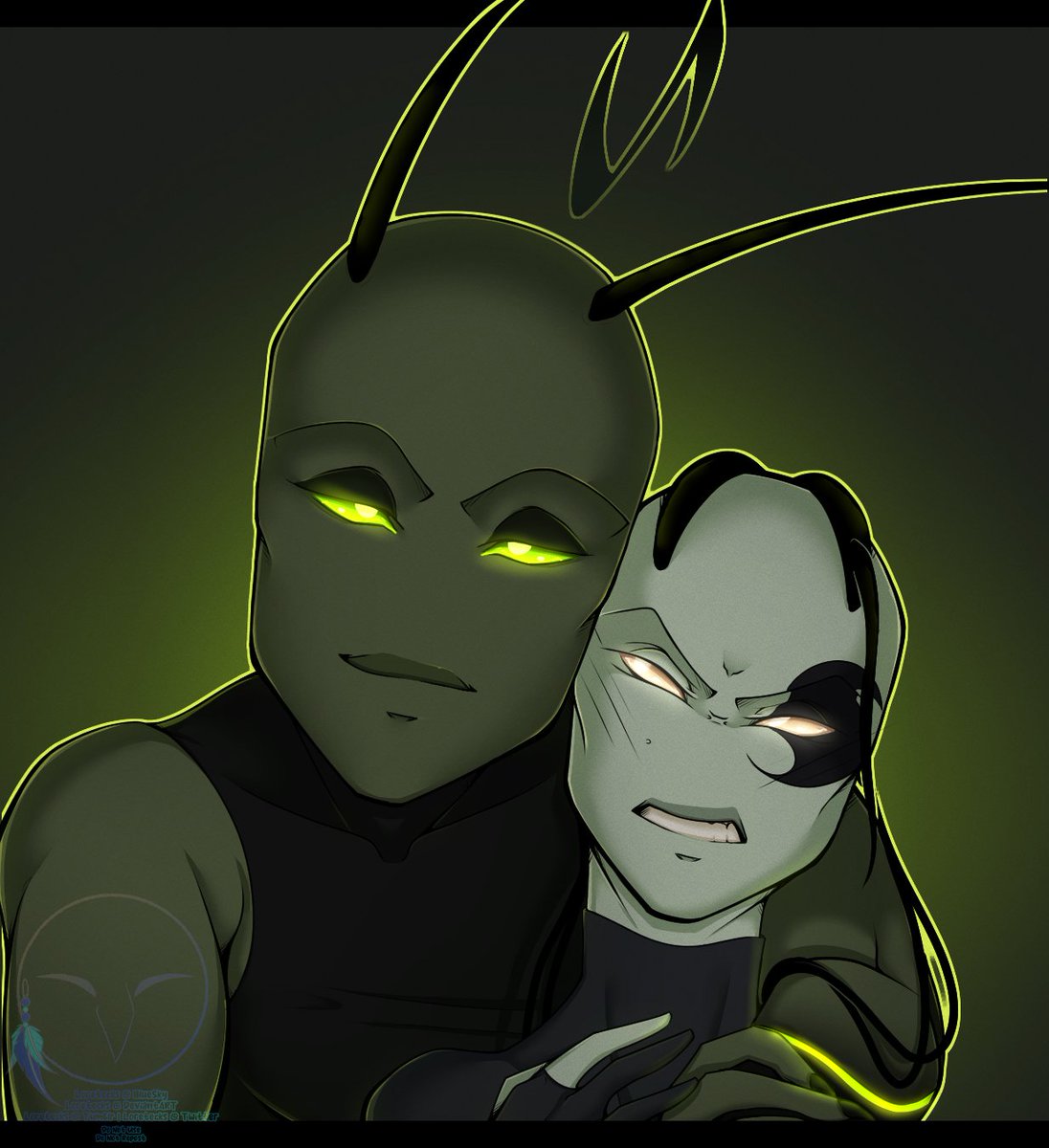 loretecks's tweet image. Another thing of Teek and Tec because I'm in love with them LDKGNDFL

Teek (on the left) belongs to @IrkenBlu !!
[ #InvaderZim | #OCart | #OC ]
