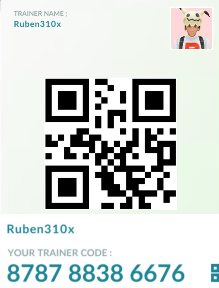 Ruben310's tweet photo. Let's be friends in Pokémon GO! My Trainer Code is 8787 8838 6676! 

#pokemon #pokemongo #PokemonGOfriends #pokemongofriendcode https://t.co/V3NnN9u1qg