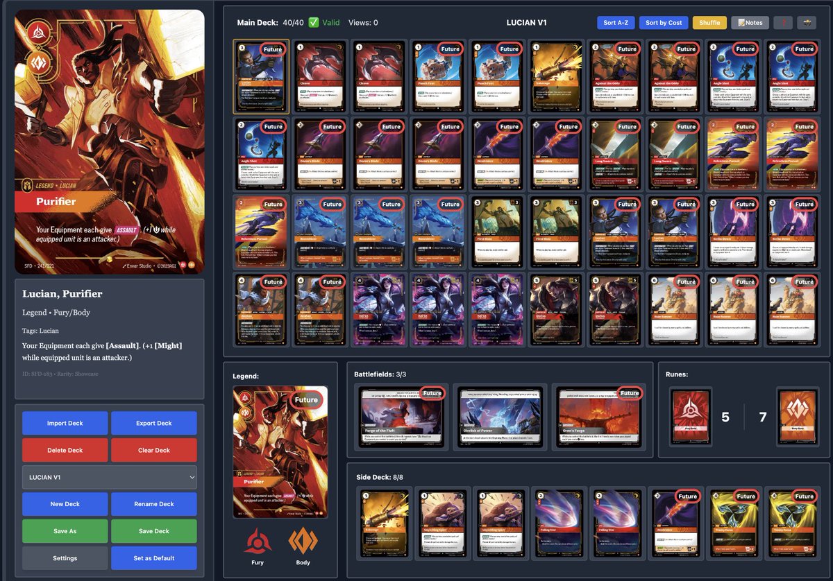 You’ve been asking for a preview of my Set 2 meta guide 👀. Here’s one of my favorite decklists, coming soon on Metafy.
Watch out for the Purifier💥🔫💥🔫  #Riftbound