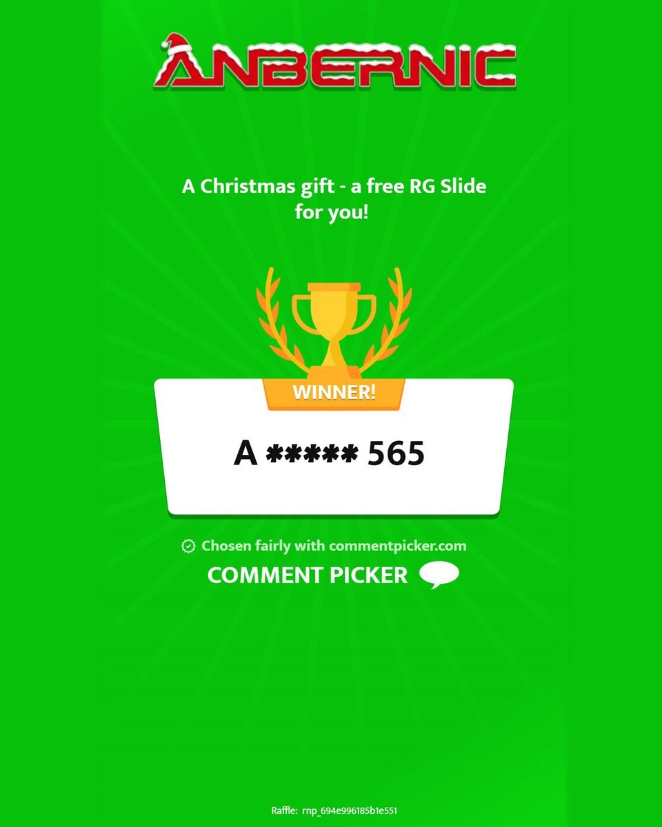 anbernic_china's tweet photo. 🎄 Day 2 Winner! 🎉
Congrats A*****565 🎁 FREE RG Slide!
Giveaway runs till Dec 30 🎮
Order to enter — you could be next! ✨
#ANBERNIC #ChristmasGiveaway #RGSlide #RetroGaming #HandheldConsole https://t.co/jb9SnhE09e