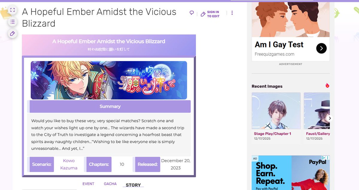 Me and the bestie were looking for Christmas stories to read. Then suddenly the wiki is sussing me out