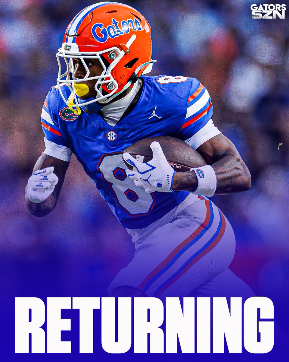gatorsszn's tweet image. BREAKING: Freshman WR Vernell Brown III WILL RETURN to Florida for the 2026 season 🐊

HUGE for the WR room 🔥

Brown had 40 REC for 512 YDS in 10 games last season for the Gators 👀