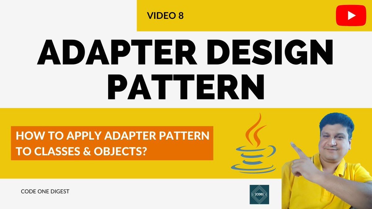 codeonedigest's tweet image. Adapter Design Pattern in Java with Example for Classes &amp;amp; Objects to Create Relations
youtu.be/URAiKbr3QlU

#AdapterDesignPattern #DesignPatternsInJava #JavaProgramming #OOPConcepts