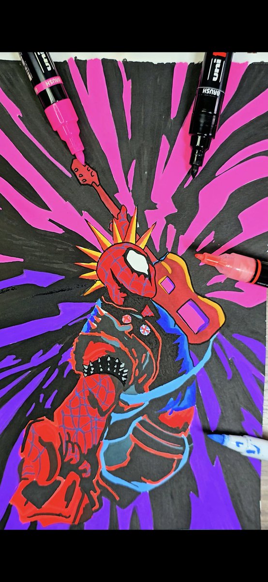 oscarscomicart's tweet photo. Drawing spiderpunk #spiderman #drawing #comic #comics #art #artist https://t.co/7EPi1JoSbp