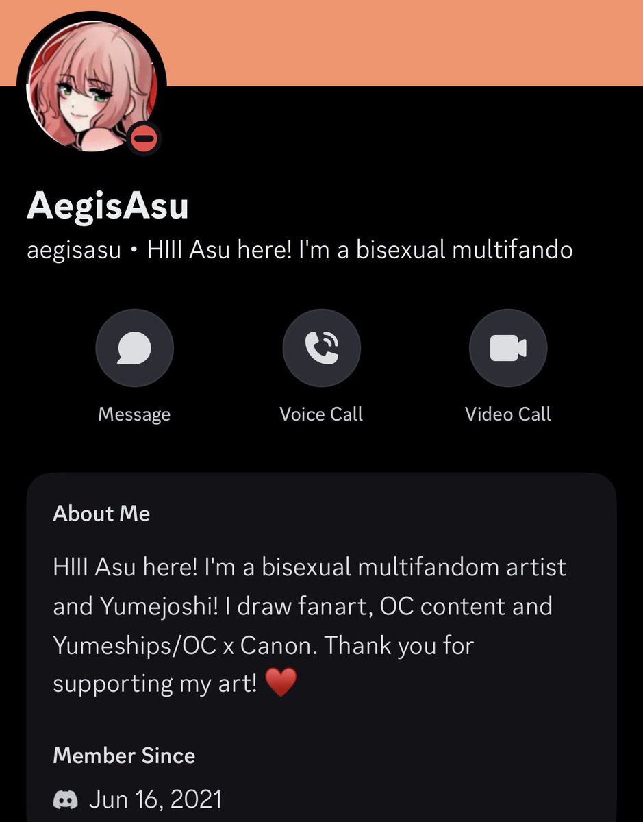 Aegis_Asu's tweet image. HI if any of you get a friend Request on discord by this: 
THIS IS NOT ME!! 
Copypasted my VGen Bio 😭😭 I only have discord Account and go by a completely different Name!