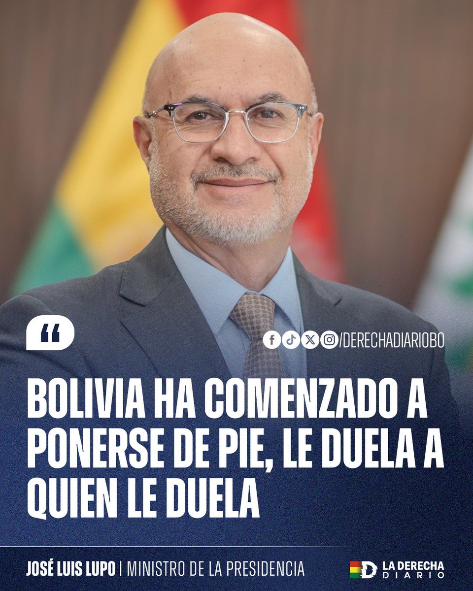 🚨🇧🇴 | LUPO RATIFICA FIRMEZA TOTAL DEL GOBIERNO: El ministro de la Presidencia, José Luis Lupo, aseguró que las medidas económicas asumidas por el presidente Rodrigo Paz cuentan con el respaldo pleno del Gobierno, pese a las amenazas y chantajes de sectores radicales.
