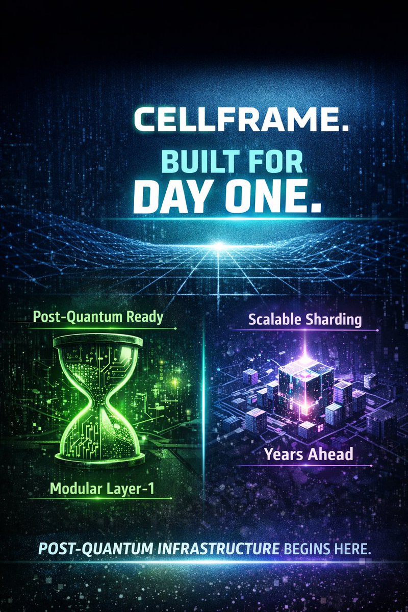CryptoGems100YT's tweet photo. I've noticed that more and more projects are just now starting to talk about post-quantum.

But @cellframenet | $CELL?

They have quietly been building for it for years!! 
And it shows!

Not just post-quantum cryptography!

But a full-stack rethink: 

DAO-style wallets, sharding with no real TPS ceiling, dev tools that simulate 100+ nodes and a modular architecture designed to scale after Q-Day!!

This is the kind of foundation that doesn't break when the future finally arrives!!

Because it was built for it from day one!

Highly recommend checking the full AMA with CEO Dmitry Gerasimov @naeper here:

Blog: https://t.co/Ysy5j1MdKi

Video: https://t.co/7jsGb5IylK