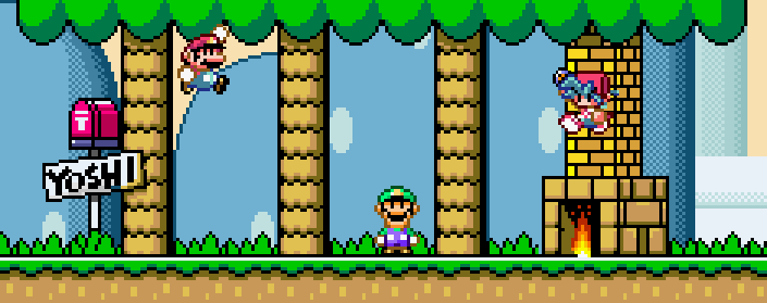 smwfunkyedition's tweet photo. (1/2) PROGRESS

The mod has made great progress; most songs are close to being finished, and even though they're not complete yet, they look incredible. 

For the menus, we're planning to redesign some, but progress on that is still small. https://t.co/1Bmkmr6zqL