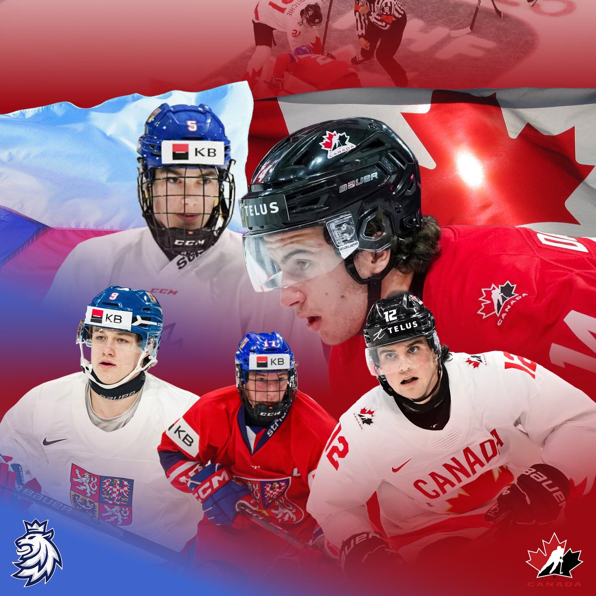 BulldogsOHL's tweet image. Bulldogs everywhere!! 🇨🇦🇨🇿 

Tonight’s Canada vs. Czechia matchup at the 2026 IIHF World Junior Championship features a record five players from a single OHL team in a World Juniors game. 

Bulldogs equipment manager Chris Cook will also be on the bench for team Canada 🇨🇦 | #BFD